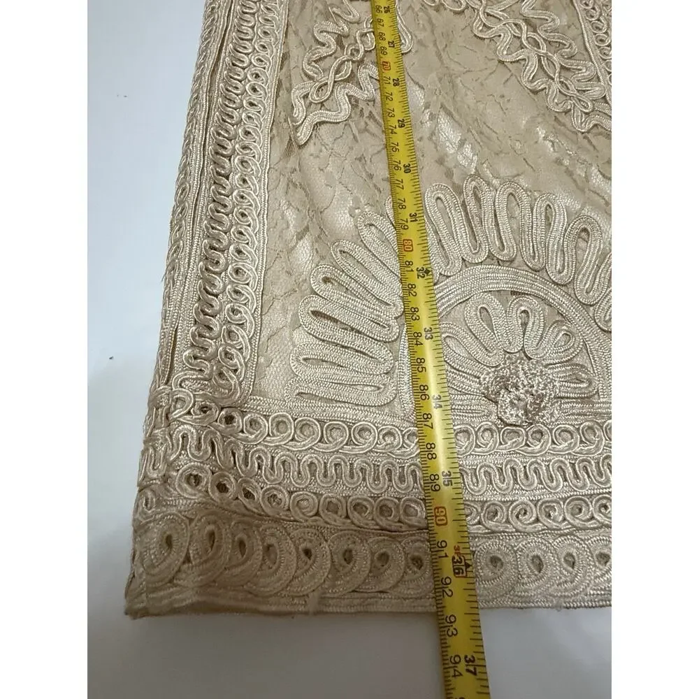 Sue Wong Nocturne Beige Lace Cocktail Dress Size 4 Embroidered Sheath Evening - Picture 10 of 12